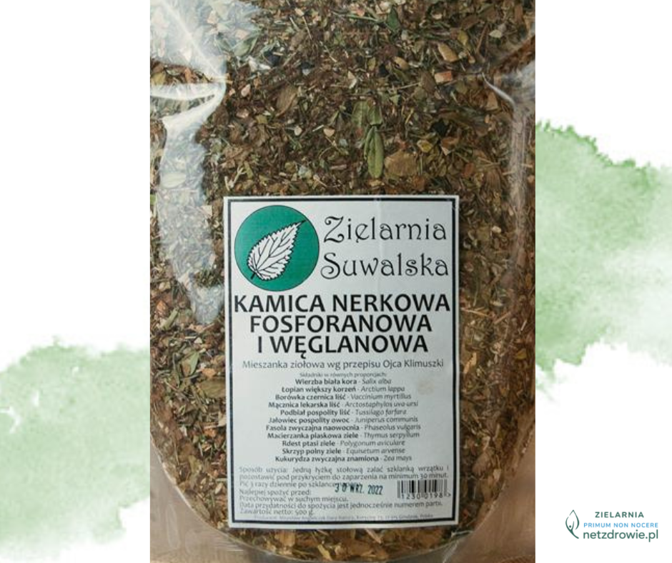KAMICA NERKOWA (fosforanowa i węglanowa) mieszanka ziołowa 500g Zielarnia Suwalska