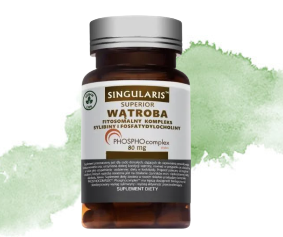 Wątroba Fitosomalny Kompleks Sylibiny i Fosfatydylocholiny 80mg-SINGULARIS 60 kapsułek