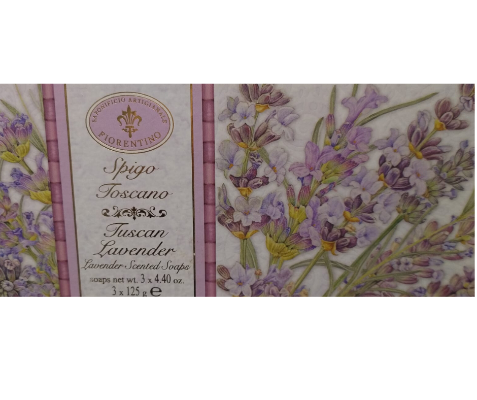 MYDŁO LAWENDOWE 3x125g. Zestaw ręcznie robionych włoskich mydeł
