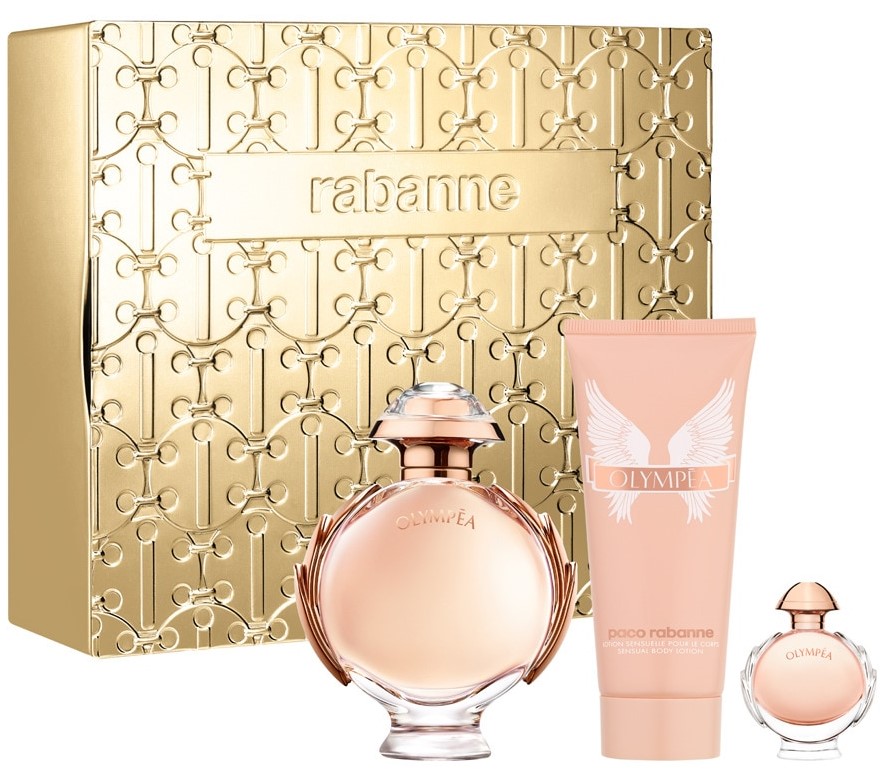 Zestaw Paco Rabanne Olympea Woda perfumowana 80 ml + Woda perfumowana 6 ml + Balsam do ciała 100 ml (3349668624614)