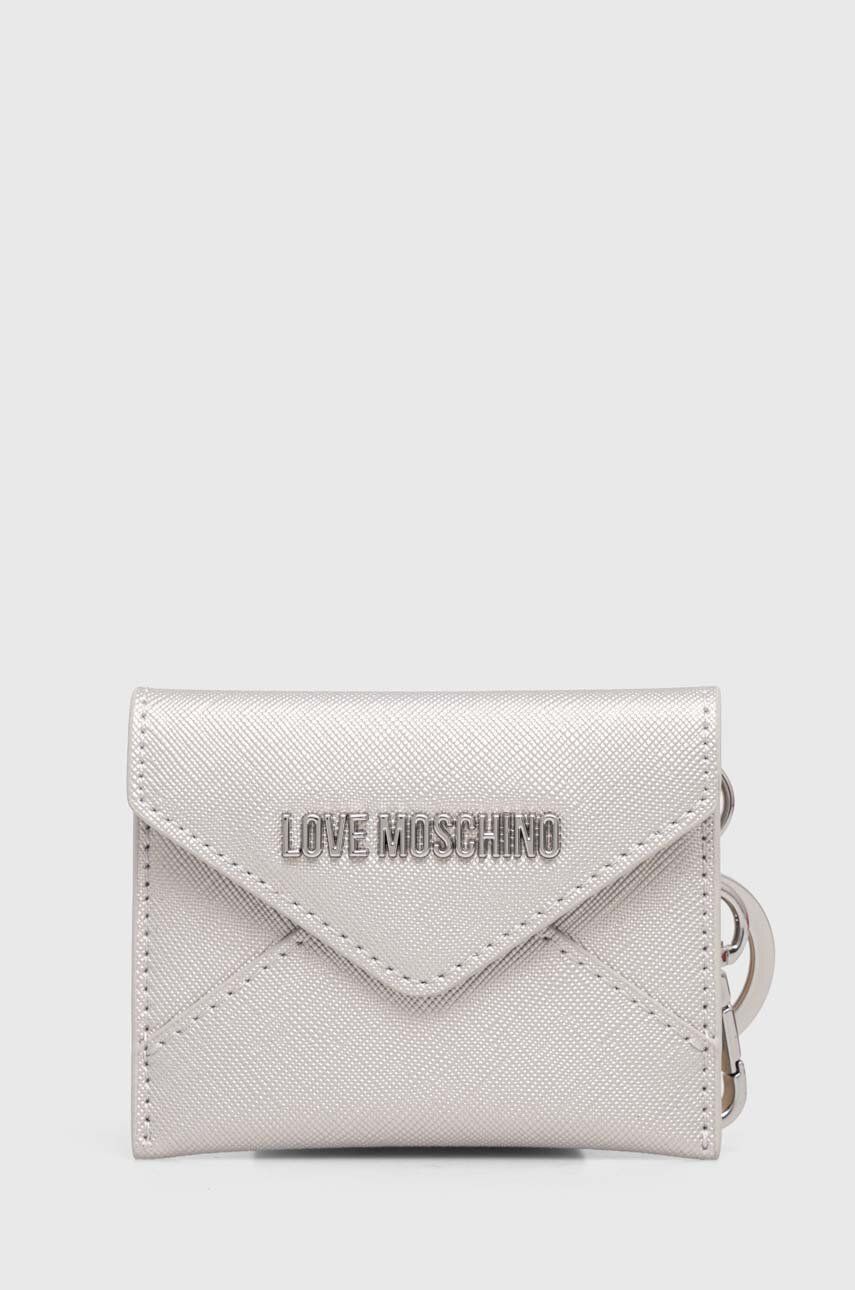 Love Moschino portfel damski kolor srebrny