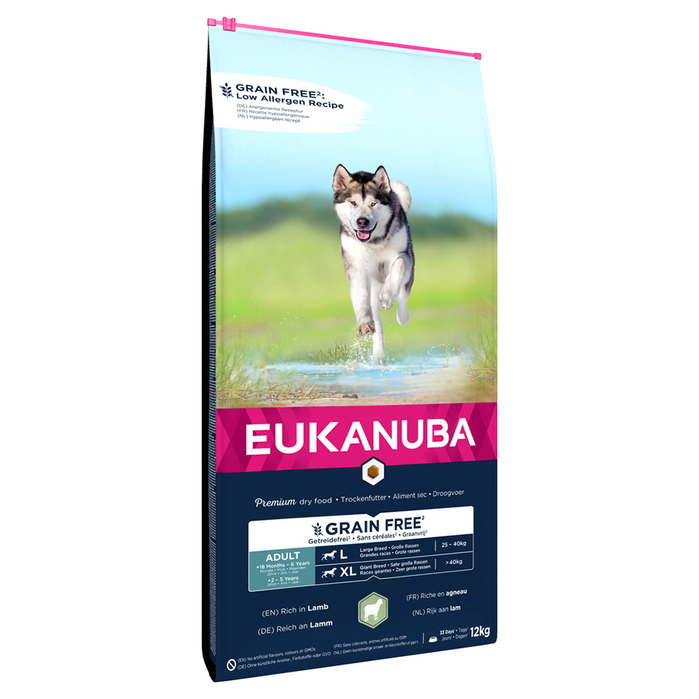 Eukanuba Grain Free Adult Large Breed, jagnięcina - 12 kg