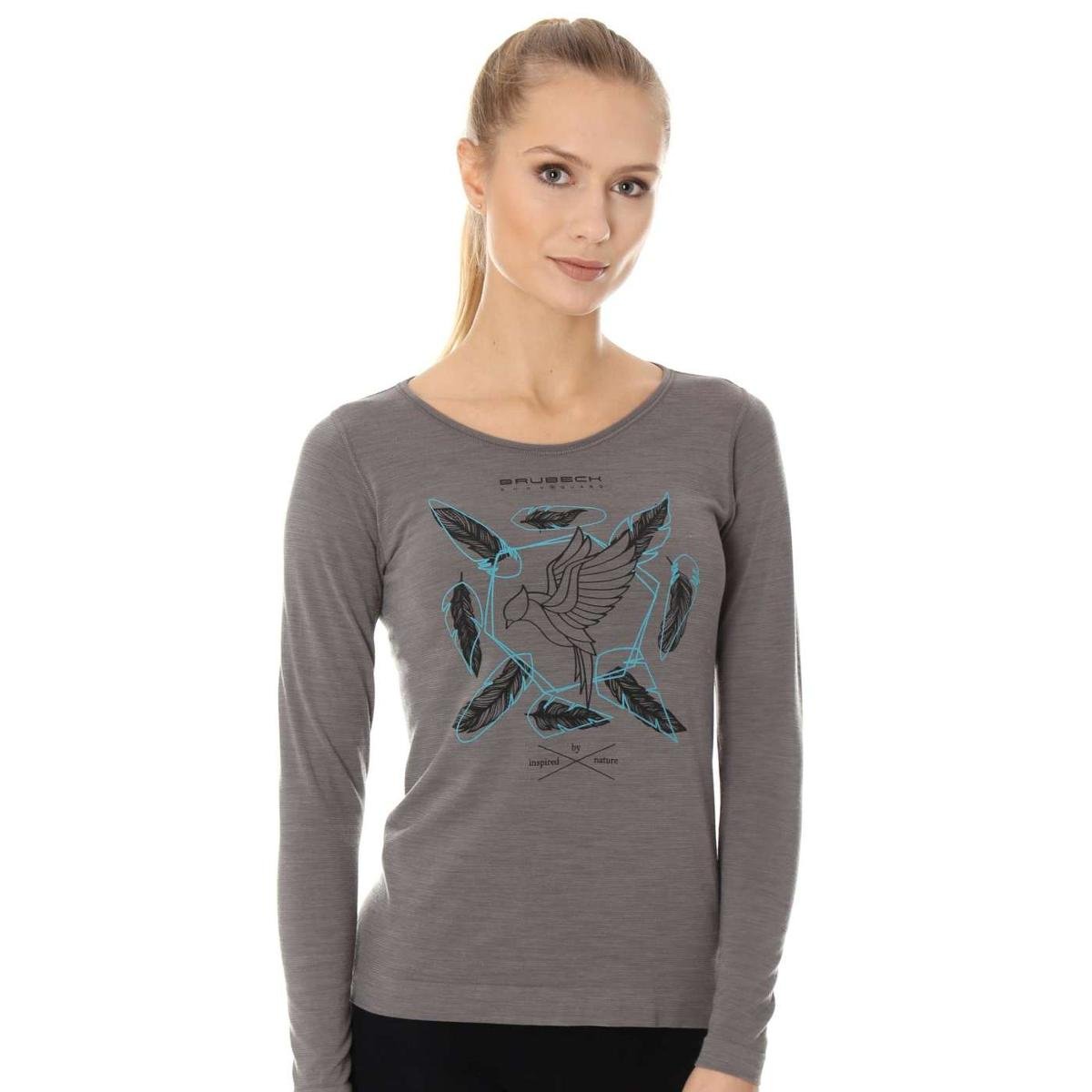 Koszulka damska z długim rękawem z wełny merino Brubeck Outdoor Wool Pro - XL