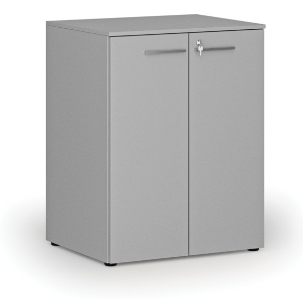 Szafa biurowa z drzwiami PRIMO GRAY, 2 półki, 1027 x 800 x 640 mm, szary