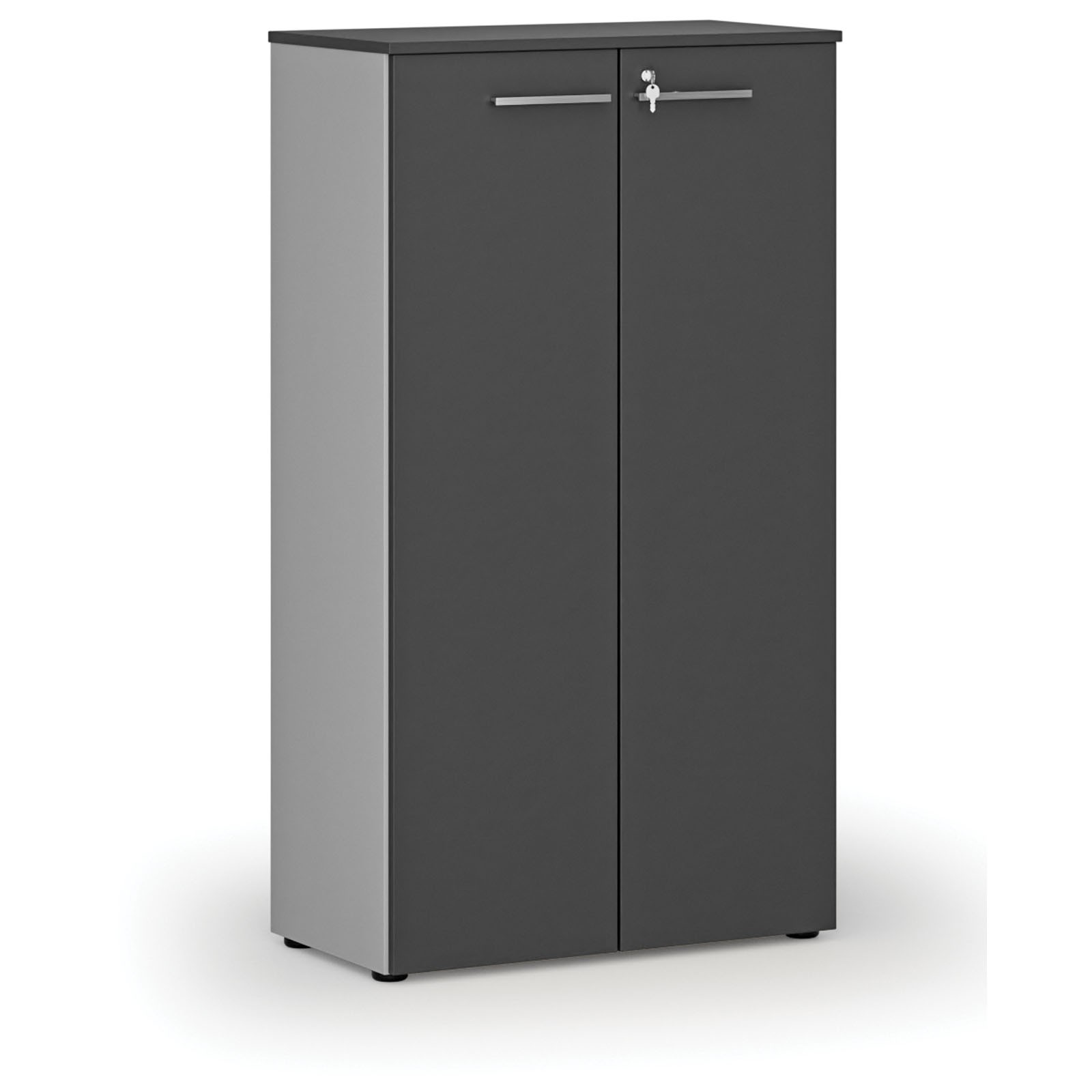 Szafa biurowa z drzwiami PRIMO GRAY, 1434 x 800 x 420 mm, szary/grafit