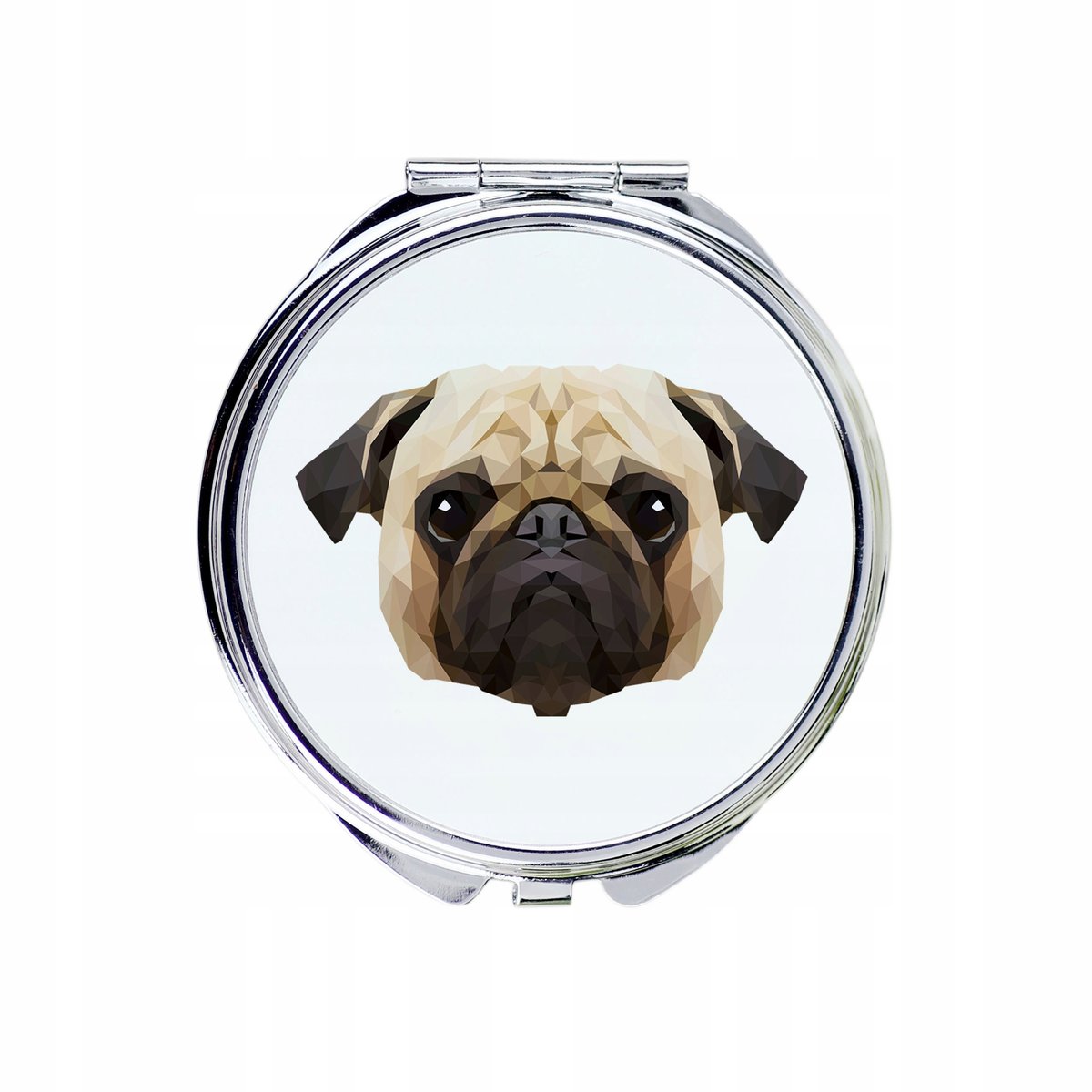 Mops Pug Lusterko kieszonkowe Pies geometryczny