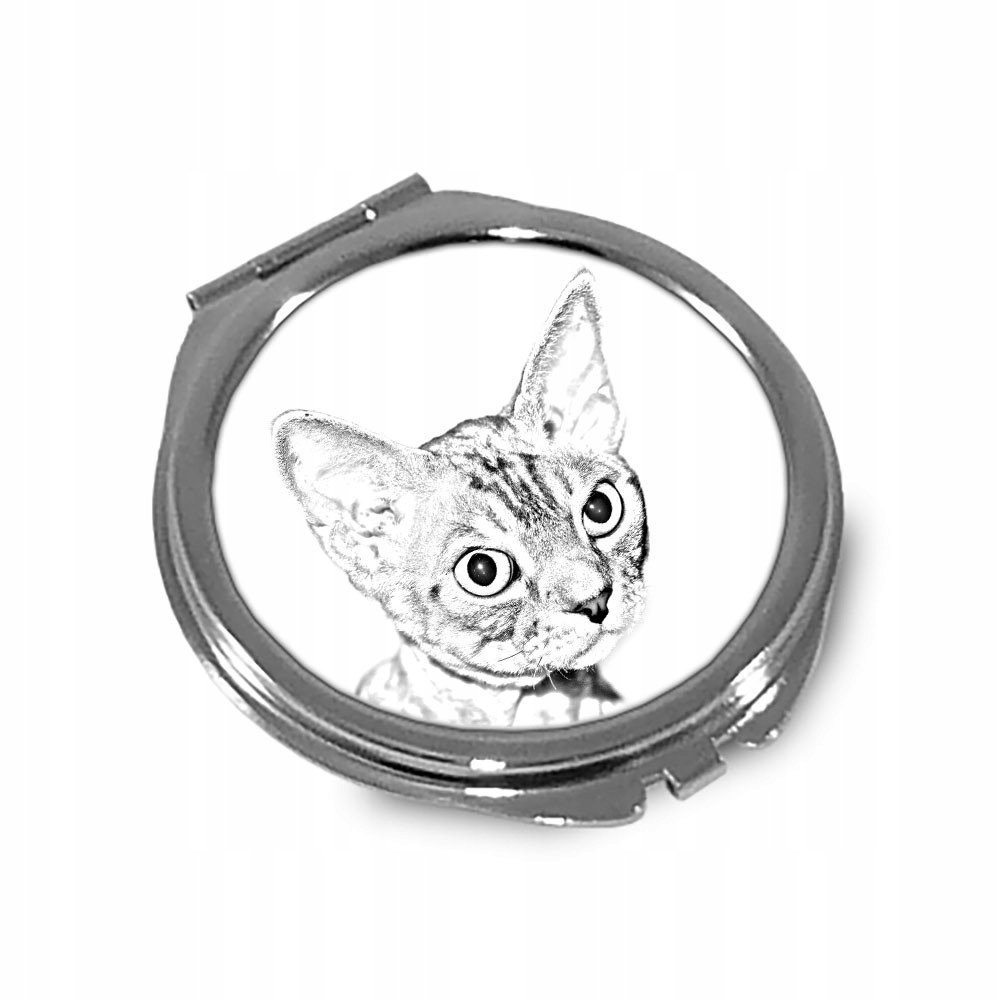 Kot Devon rex Lusterko kieszonkowe składane