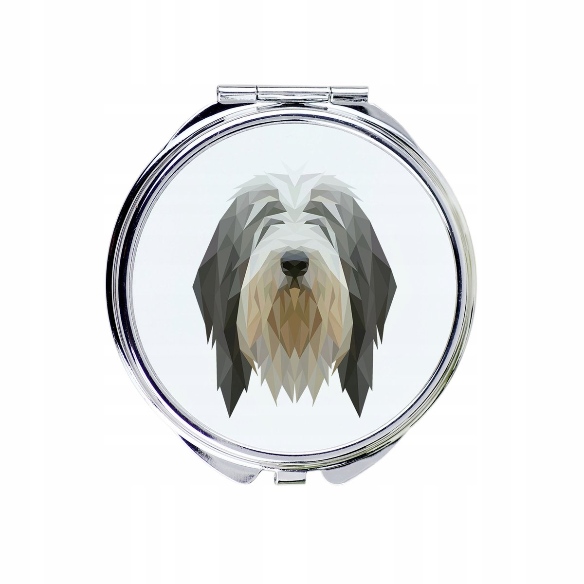 Bearded Collie Lusterko składane Pies geometryczny