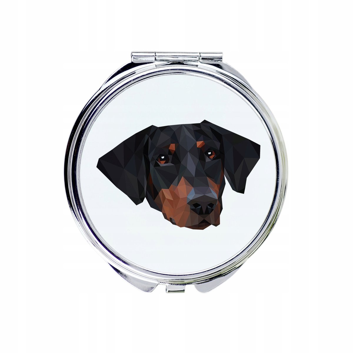Doberman Lusterko kieszonkowe Pies geometryczny