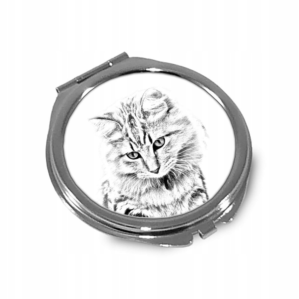 Kot American Bobtail Lusterko kieszonkowe