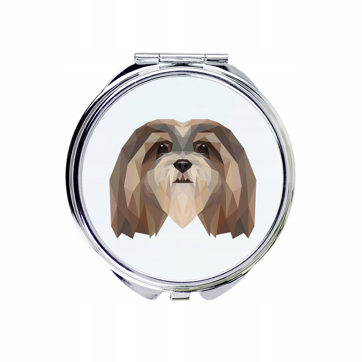 Lhasa Apso Lusterko kieszonkowe Pies geometryczny