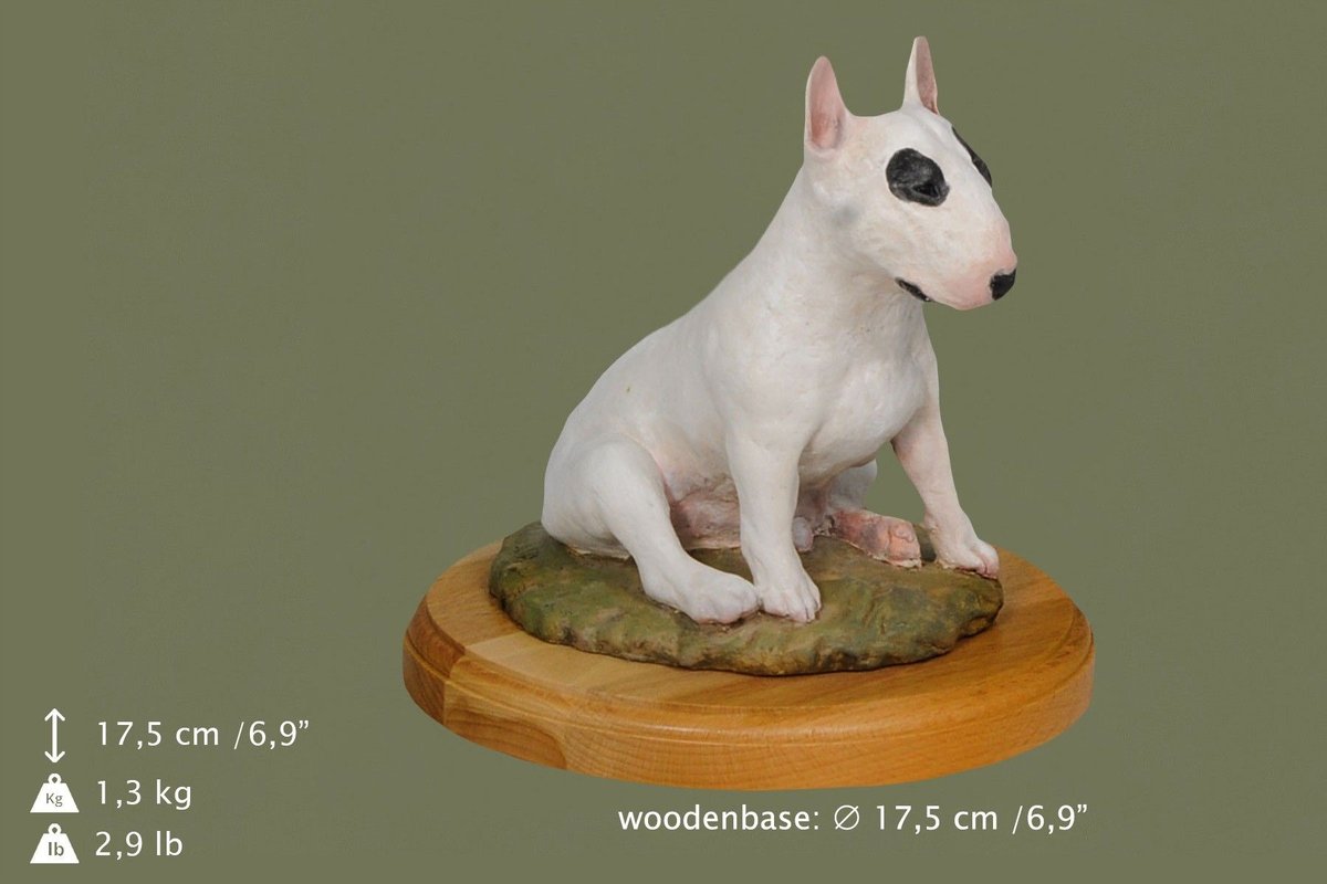 Bulterier Malowana statuetka Posąg Figurka