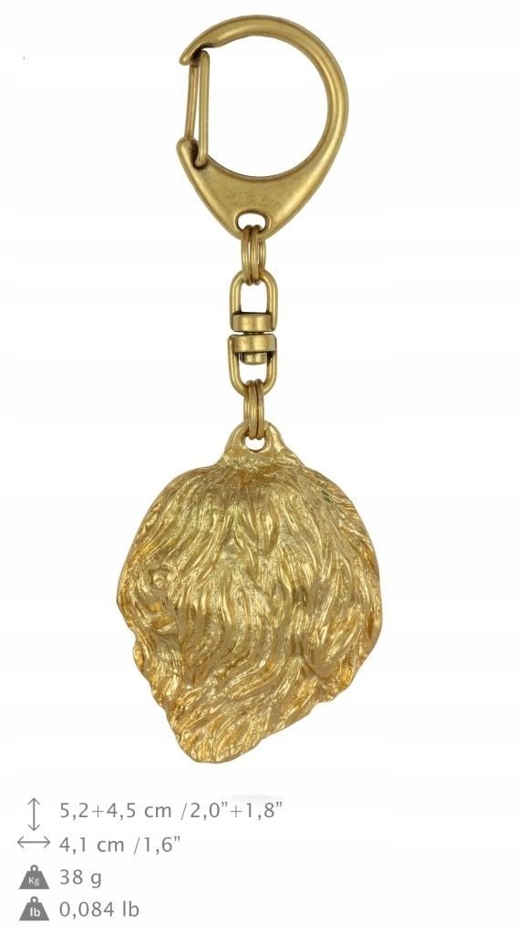 Polski Owczarek Nizinny Pozłacany brelok do kluczy