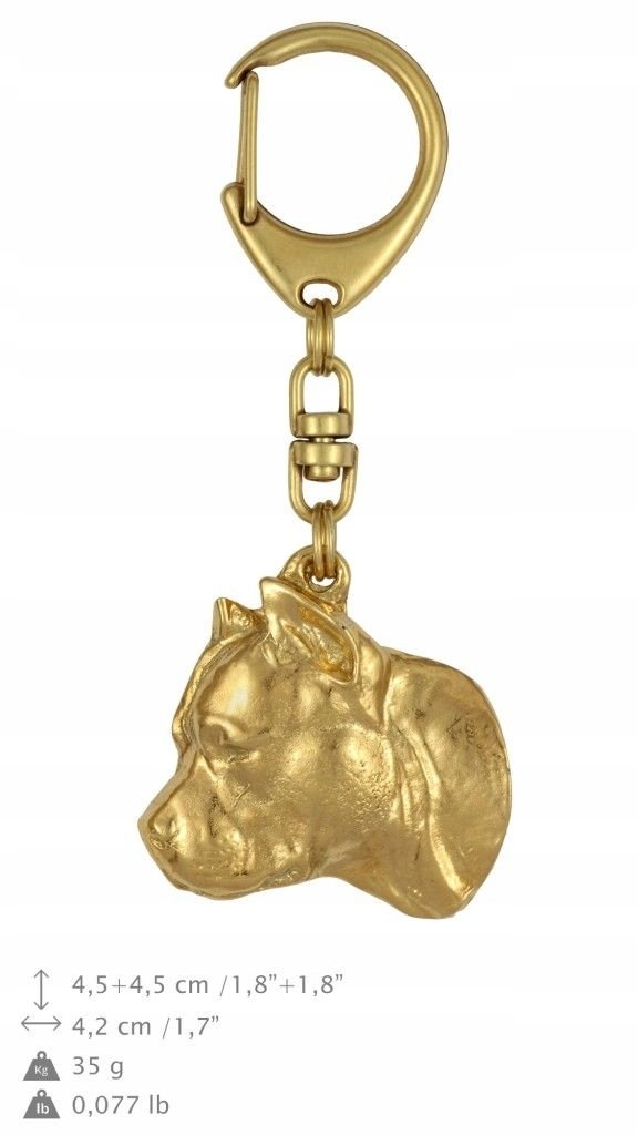 Amstaff Pozłacany brelok do kluczy Breloczek