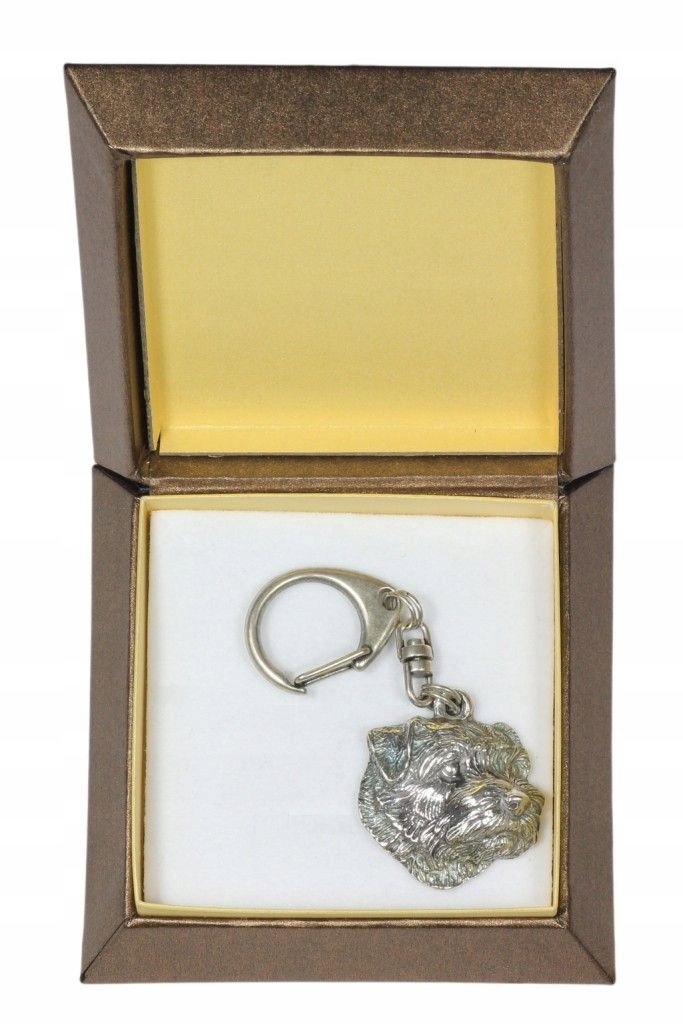 Norfolk Terrier Posrebrzany brelok w pudełku