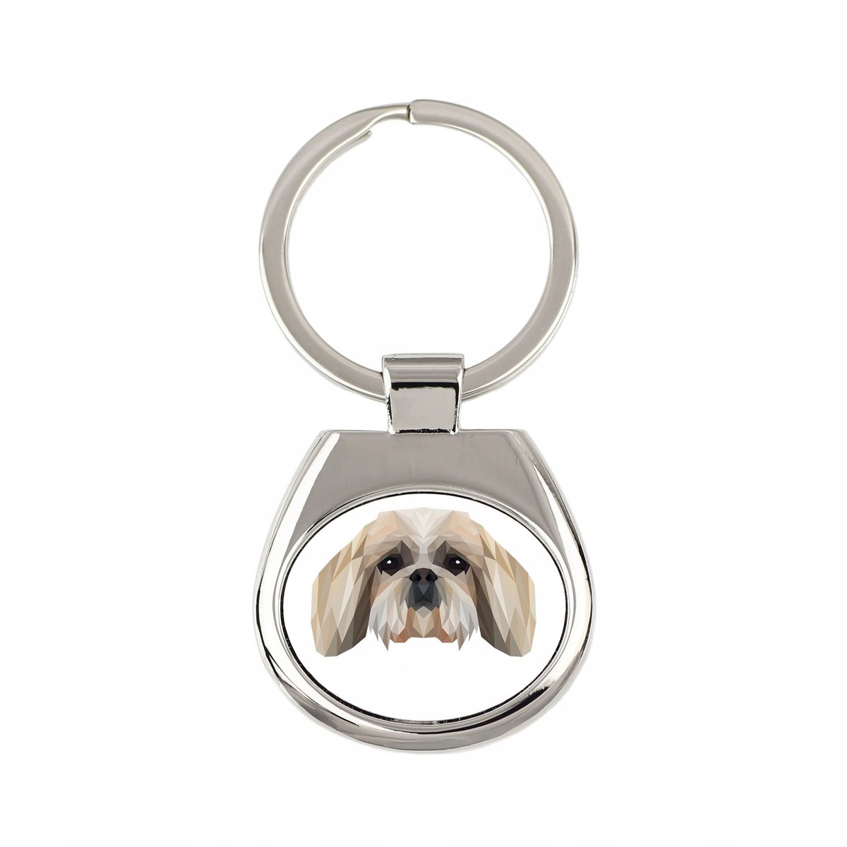 Shih Tzu pies geometryczny Brelok Breloczek metal