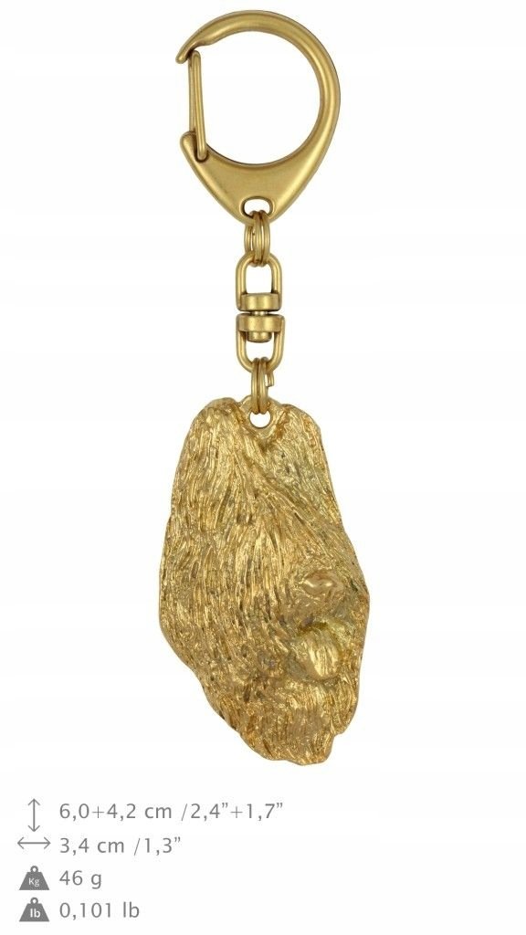 Owczarek Francuski Briard Pozłacany brelok