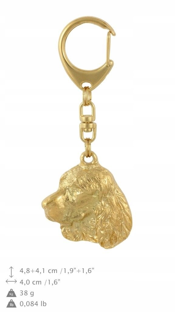 Springer Spaniel Pozłacany brelok do kluczy