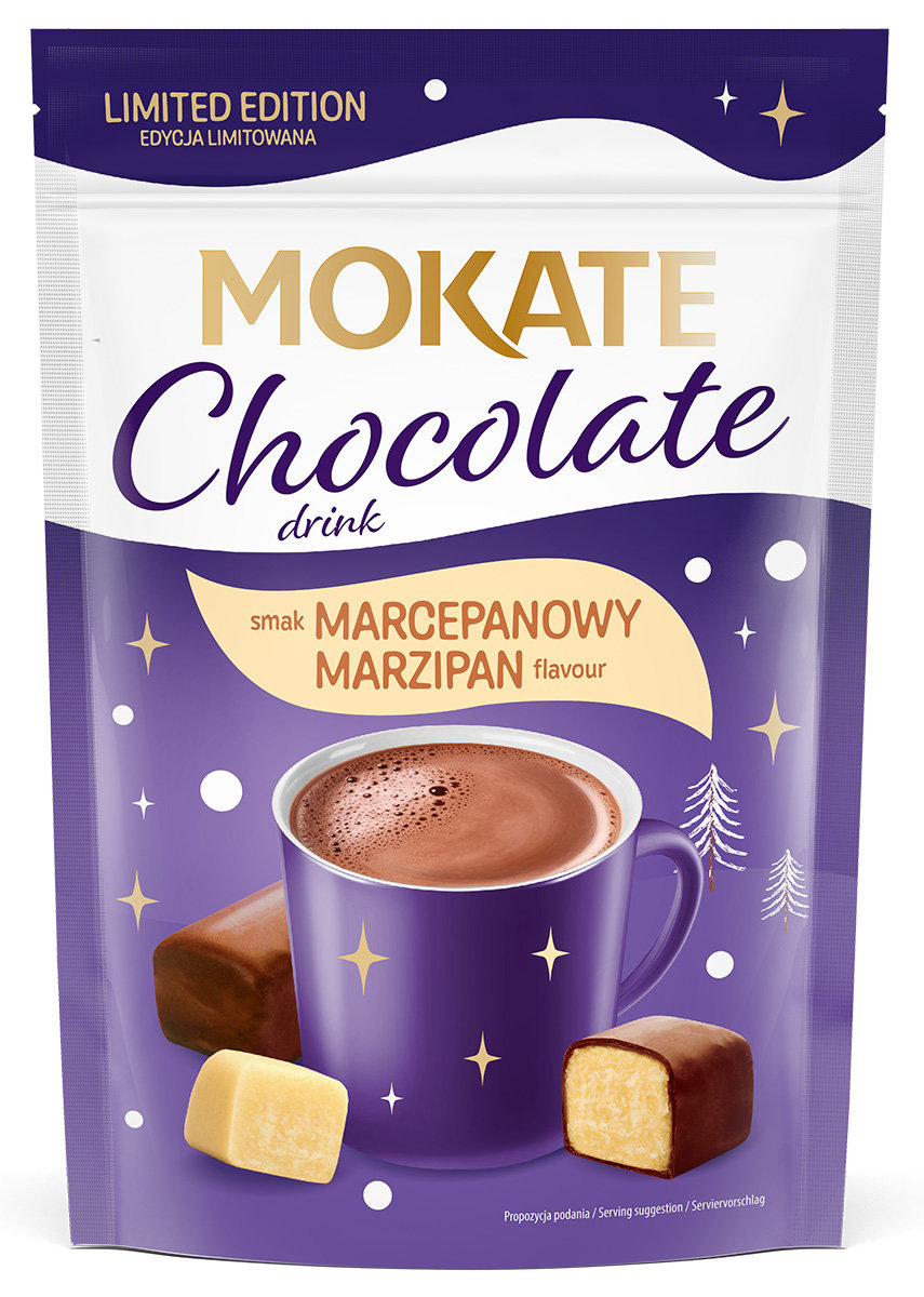 Świąteczny Zimowy Napój Czekoladowy w Proszku z Marcepanem 120g Mokate