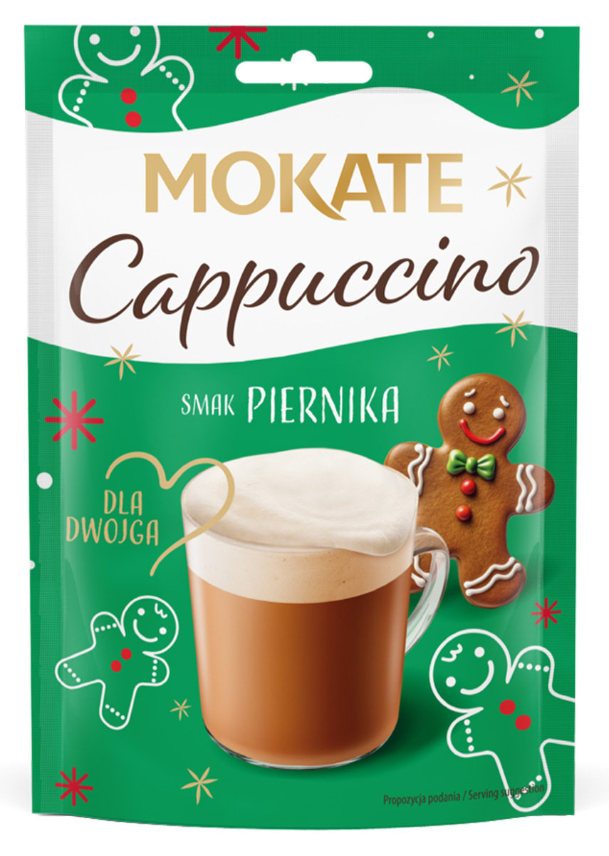 Pyszna Kawa Cappuccino z Piernikiem Świąteczna Puszysta Pianka 40g Mokate