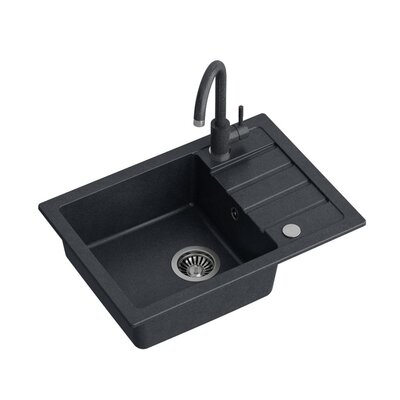 Zlewozmywak MYQ Color Short SHOG1COL Czarny + bateria