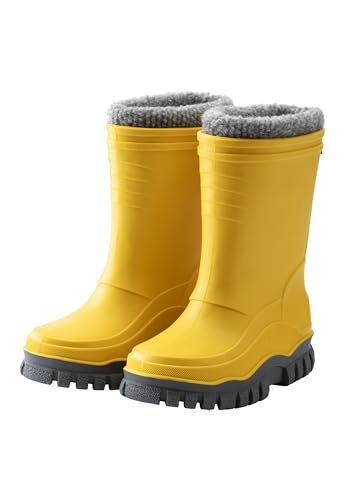 Sterntaler Unisex dziecięce kalosze z wyjmowanym butem wewnętrznym, matowy żółty, 29 EU
