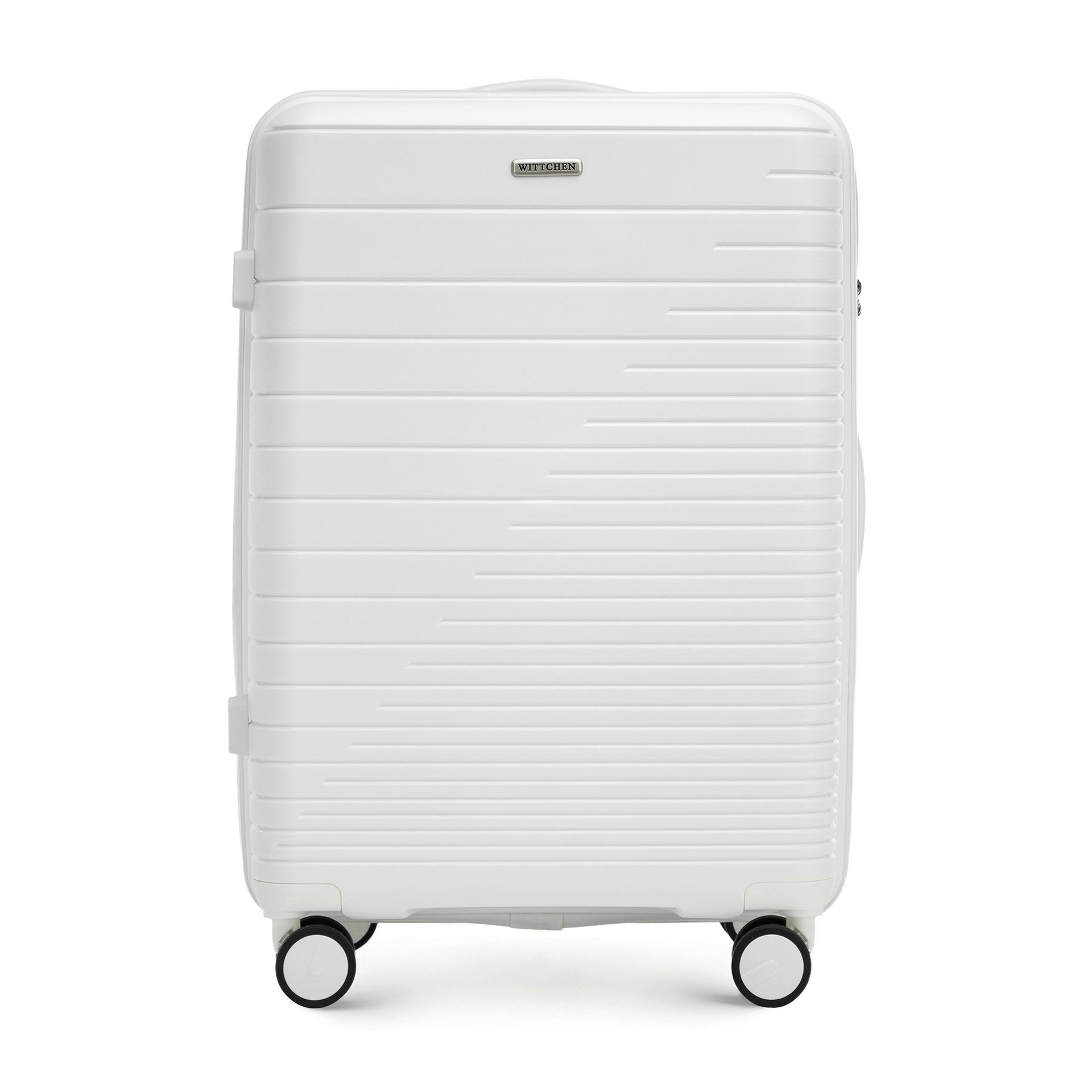 Walizka średnia z polipropylenu z błyszczącymi paskami