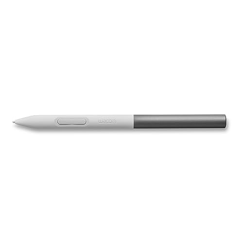 Wacom Jeden standardowy długopis, czuły na nacisk, bezbateryjny długopis do tabletów i wyświetlaczy Wacom One, biało-szary