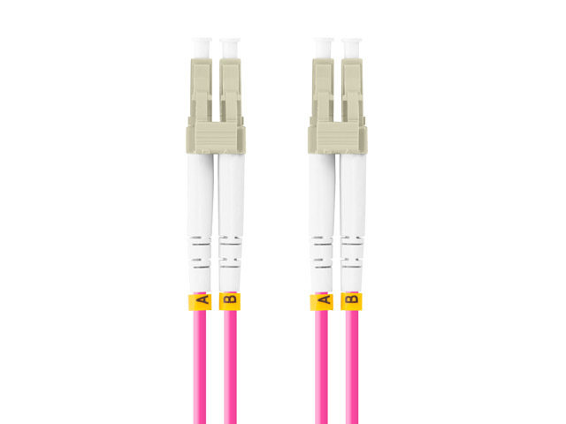 Lanberg, Patchcord światłowodowy mm lc/upc-lc/upc duplex 3.0mm om4 50/125 lszh 0.5m fioletowy lanberg