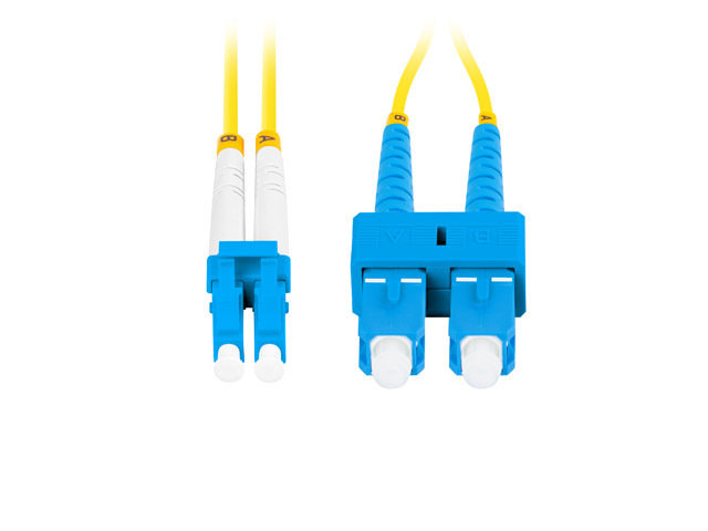 Lanberg, Patchcord światłowodowy sm sc/upc-lc/upc duplex 3.0mm lszh g657a1 0.5m żółty lanberg