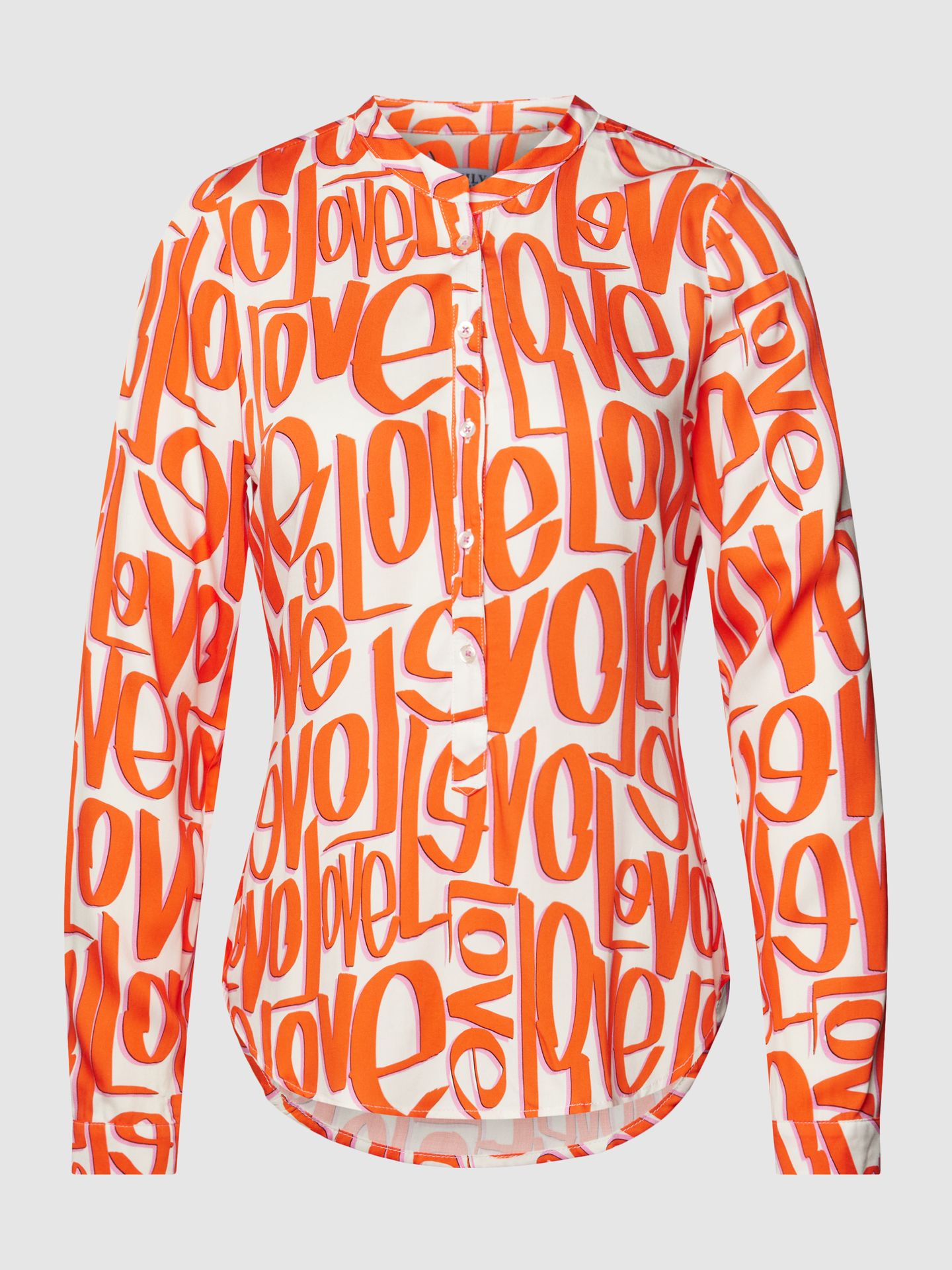 Bluzka koszulowa z wiskozy ze stójką