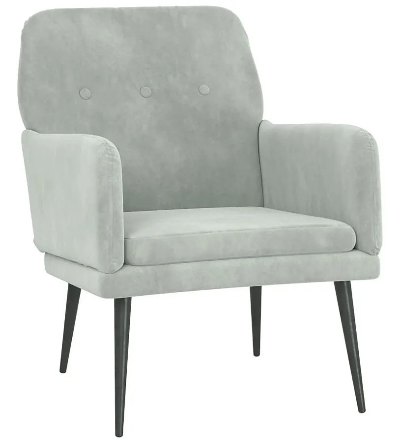 Jasnoszary tapicerowany welurem fotel Z0-T40