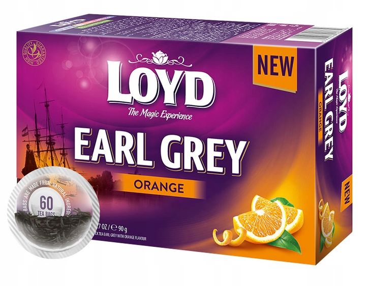 ﻿Herbata czarna LOYD Earl Grey Pomarańczowa 60szt