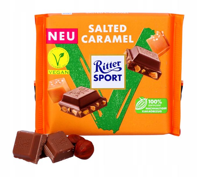﻿Czekolada Wegańska Ritter Sport VEGAN Sól Karmel