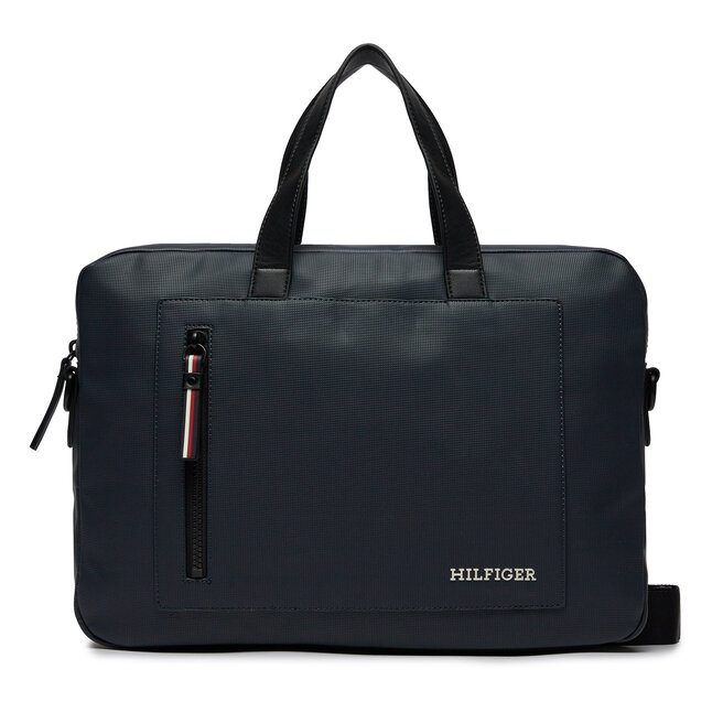 Torba na laptopa Tommy Hilfiger Th Pique Slim Computer Bag AM0AM11784 Granatowy