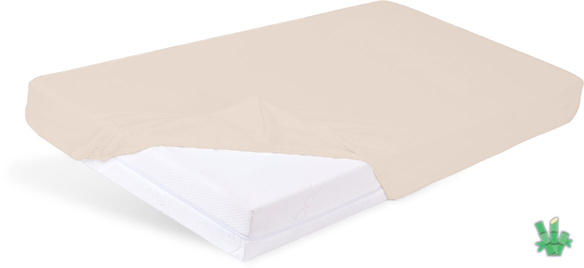 Prześcieradło bambusowe z gumką 140x200 beżowe na materace o wysokości do 20 cm o gramaturze 140 g/m2