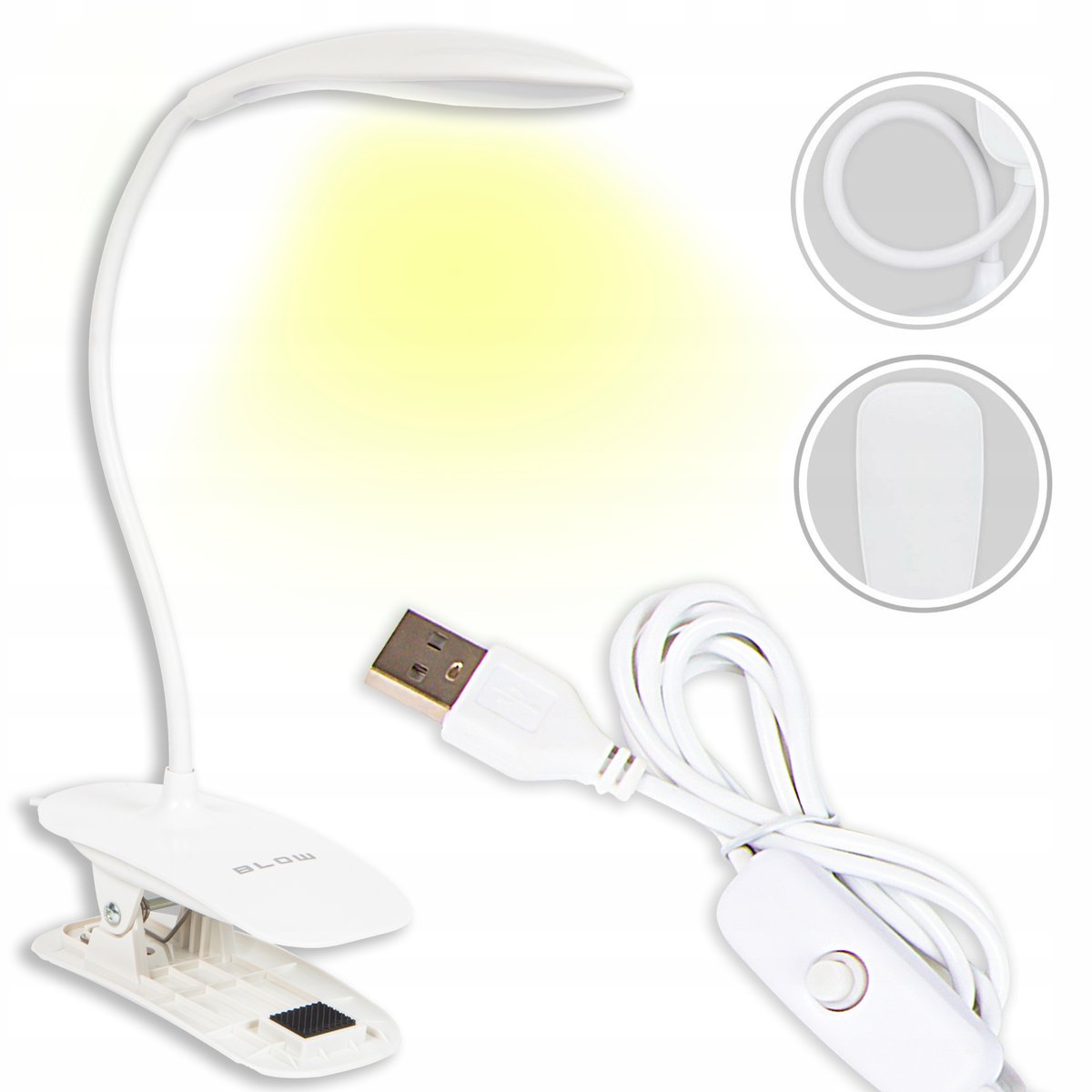 Lampka Na Biurko Nocna Led Usb Do Czytania Klips