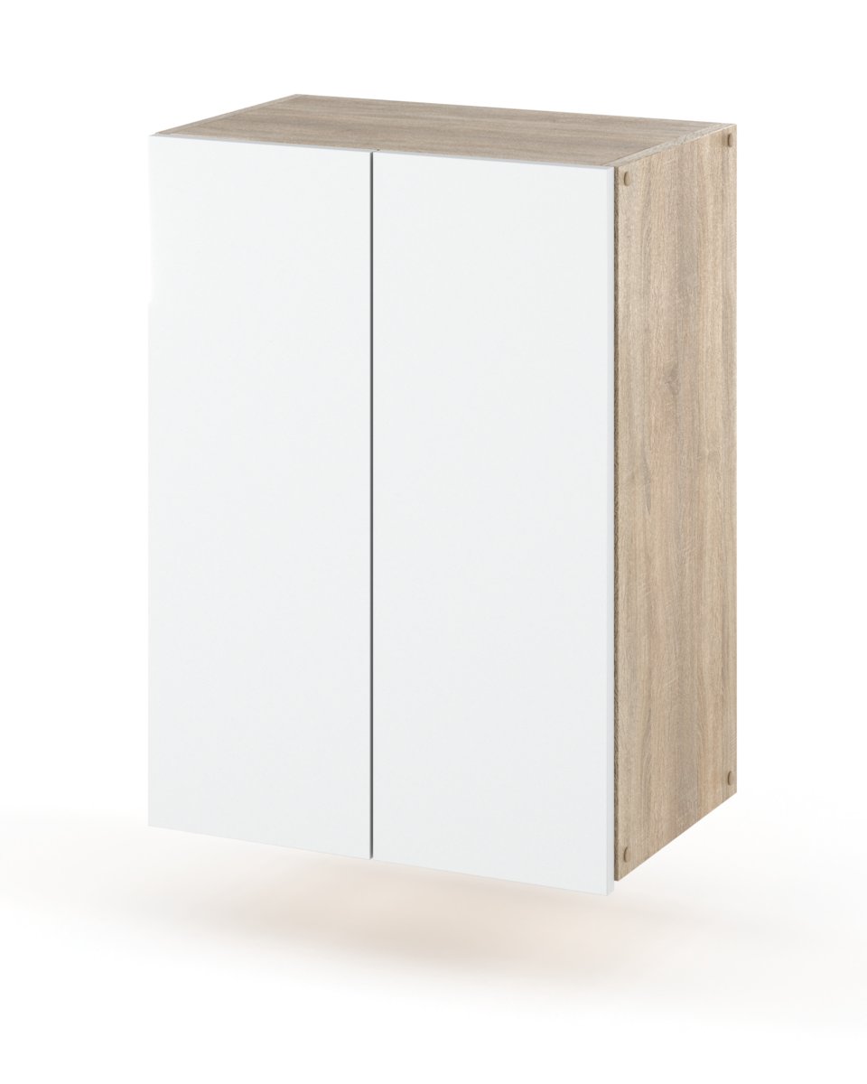 Szafka Łazienkowa Wisząca 40cm HUGO Dąb Sonoma Biały Mat