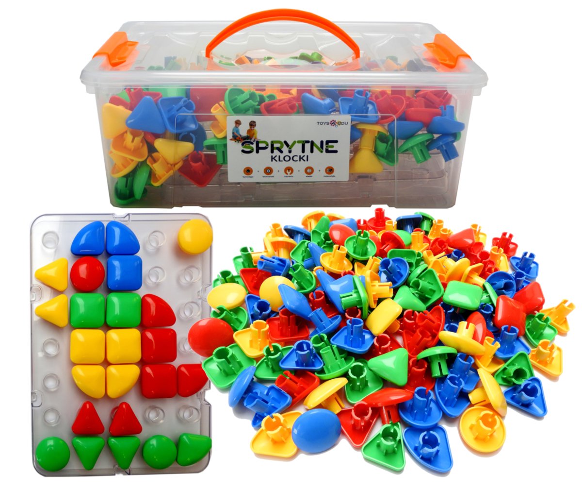 Sprytne Klocki. Wpinanka Mozaika 132 Elementy Toys4Edu