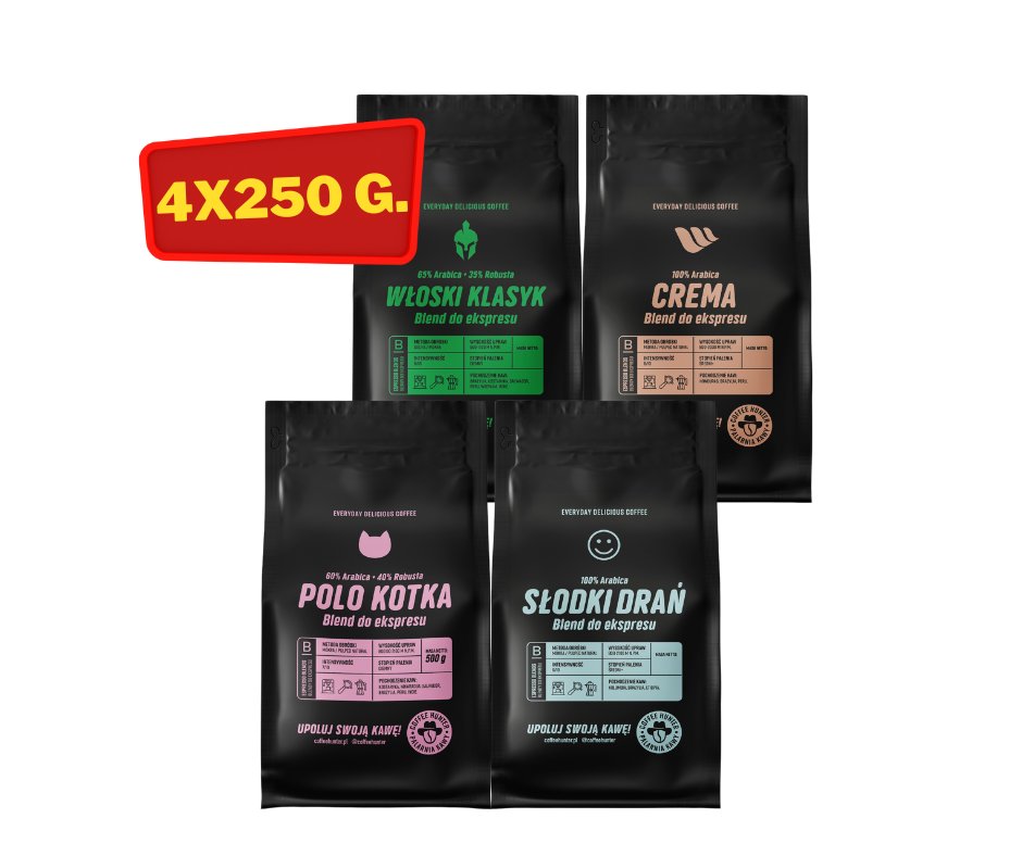Zestaw Degustacyjny Kaw Blends 4 X 250 g KAWA ZIARNISTA
