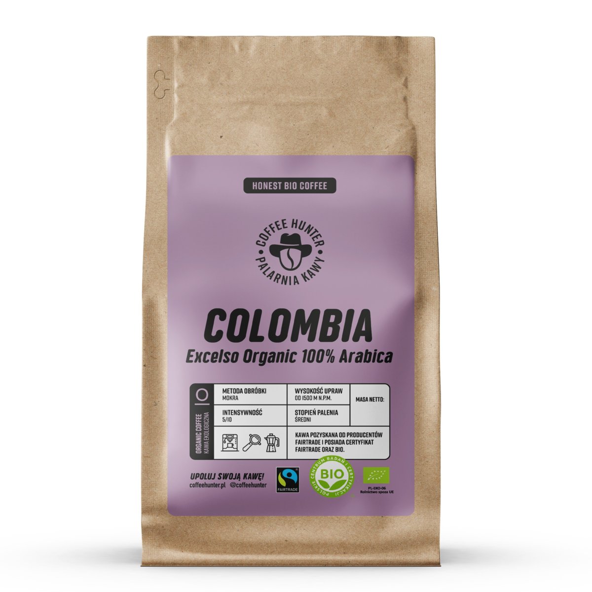 Kawa Organiczna Colombia Excelso KAWA ZIARNISTA - 1000 g