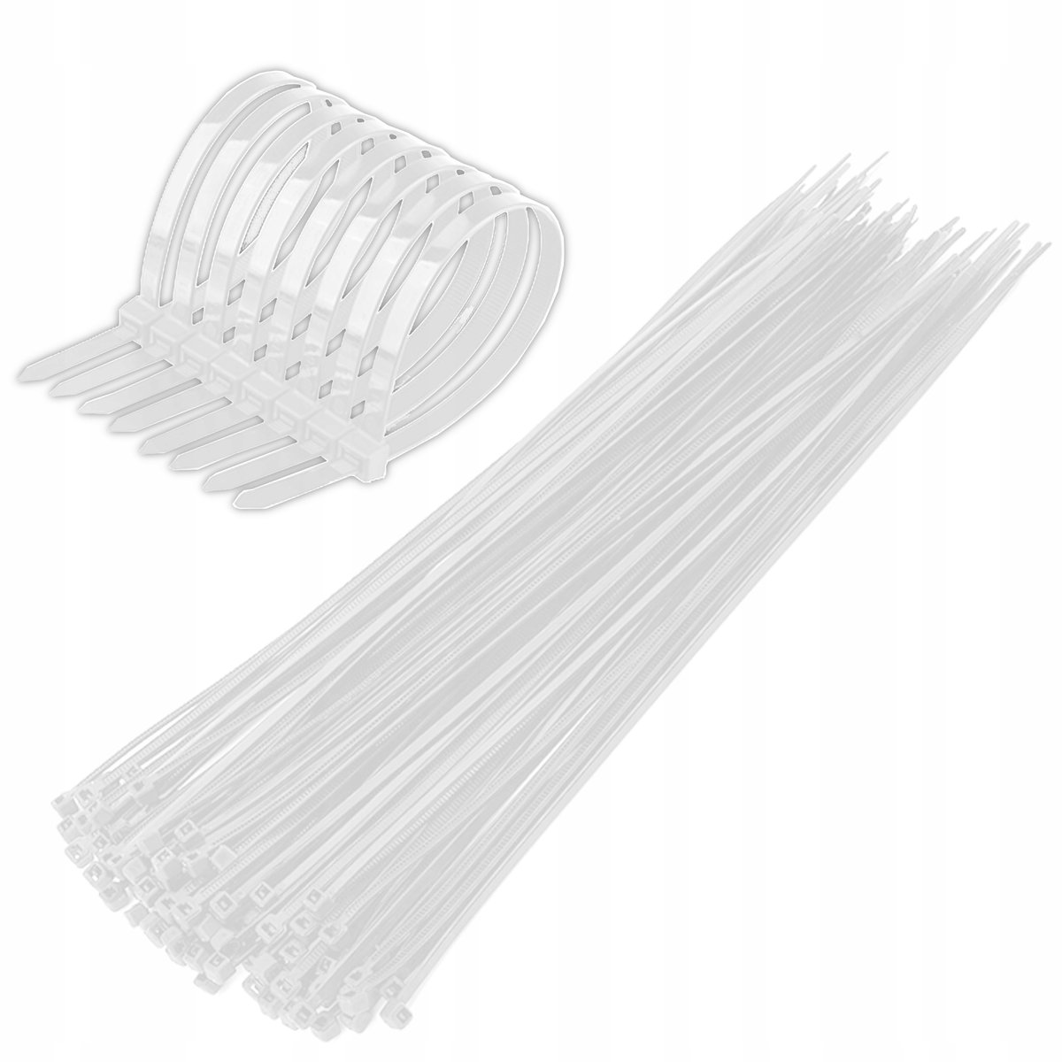100X Opaski Zaciskowe Kablowe Ziperki Trytki Uv Odporne Mocne 5,5X400