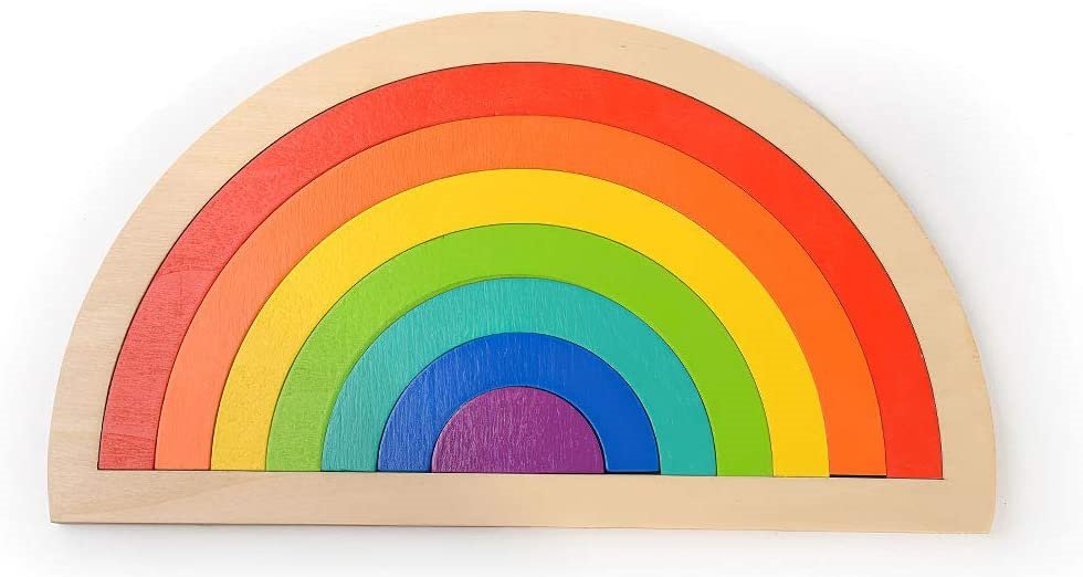 Sprytne Zabawki. Drewniana Tęcza 7 Elementów Toys4Edu