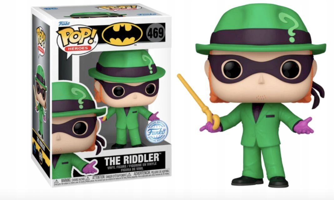 funko pop! dc comics series pop! heroes vinyl riddler(arkhamverse) 9 cm