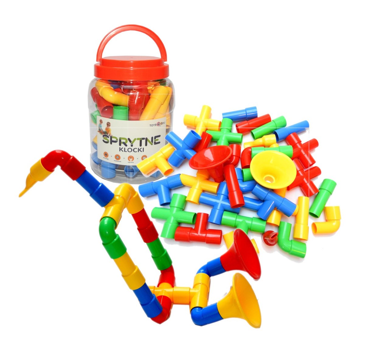 Sprytne Klocki. Rurki Konstrukcyjne 36 Elementów Toys4Edu