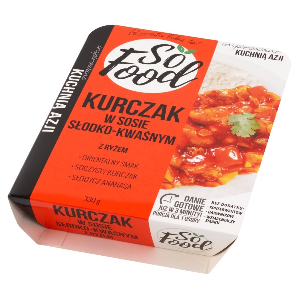 So Food Kurczak w sosie słodko-kwaśnym z ryżem 330 g