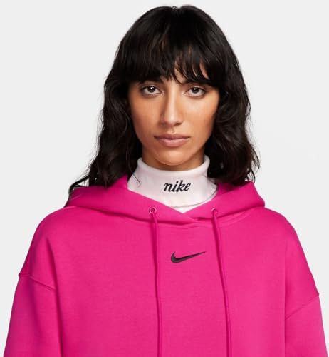 Nike Damska bluza Top W NSW Phnx FLC Os Po Hoodie, Fireberry/Black, DQ5860-615, XS