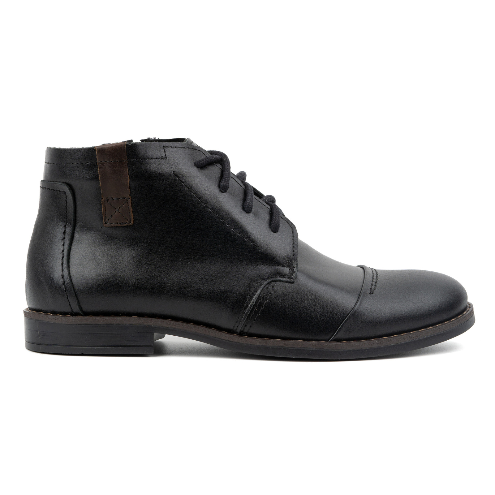 Buty męskie zimowe eleganckie trzewiki 282LU czarne - Buty Olivier