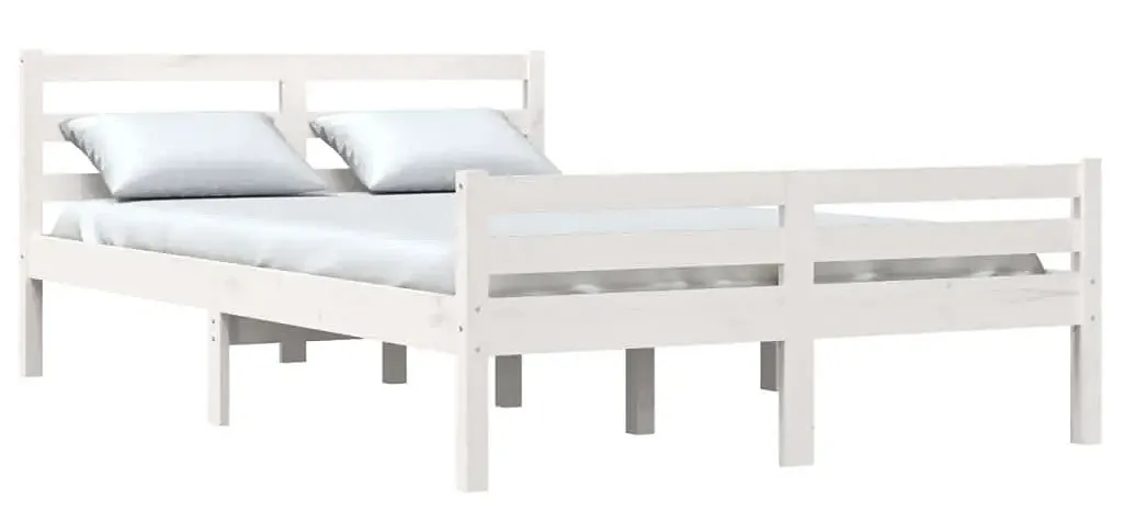Skandynawskie białe drewniane łóżko 120x200 W2-T09