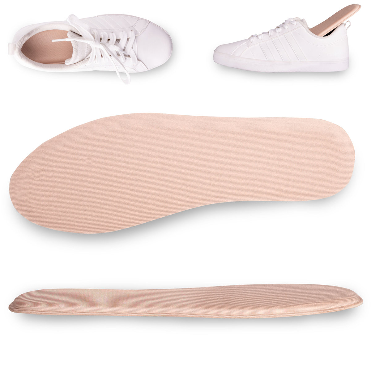 Wkładki do butów z pamięcią kształtu stopy MEMORY FOAM beżowe rozm. 42